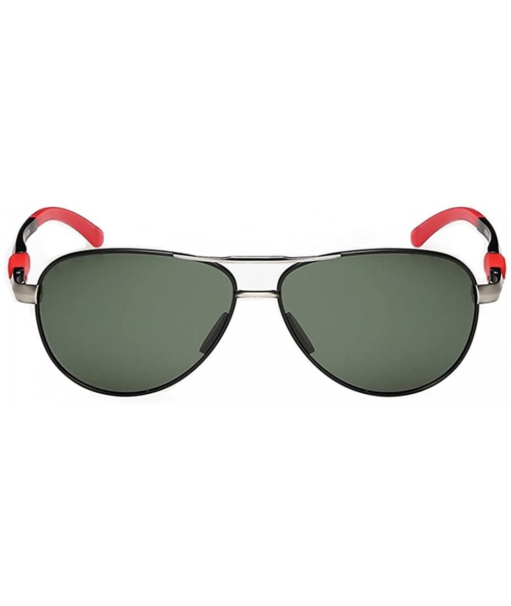 Oval Mens Sunglasses Aviator Lens Metal Frame Light weight Designed - Red/Green - C211ZBUGDS9 $40.57