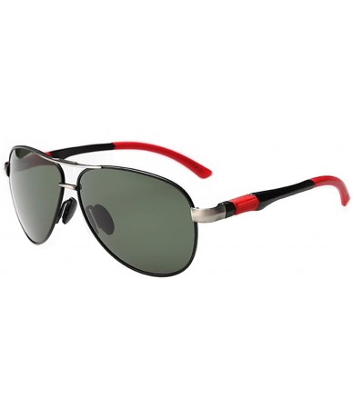 Oval Mens Sunglasses Aviator Lens Metal Frame Light weight Designed - Red/Green - C211ZBUGDS9 $40.57