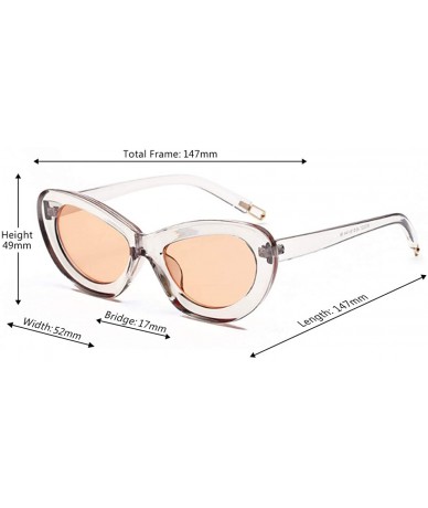 Cat Eye Retro Cat Eye Sunglasses Women Candy Colors Resin lens Glasses UV400 - White Brown - CE18NEQQU35 $19.08