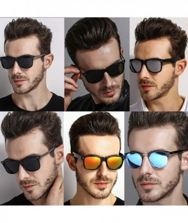 Sport Retro Classic Polarized UV 400 Sunglasses for Men P201907 - Black - C118RKC4K4C $27.44