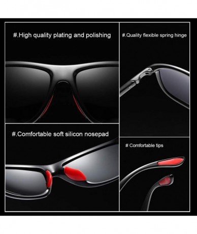 Sport Retro Classic Polarized UV 400 Sunglasses for Men P201907 - Black - C118RKC4K4C $27.44