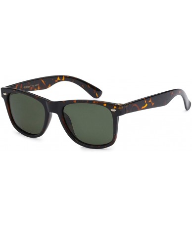 Oversized Polarized 80's Retro Classic Trendy Stylish Sunglasses for Men Women - Tortoise - Olive - C812BIC0T47 $26.67