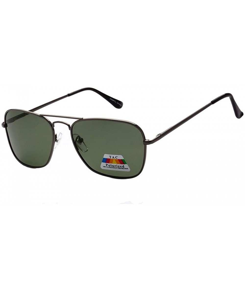 Aviator Polarized Ultra Light Weight Sport Aviator Sunglasses UV400 - Black Green - C212KW99EO3 $19.17