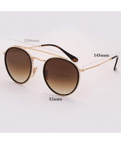 Round Sunglasses Polarized Men Women Sun Glass Lens Mirror Round Double Bridge Eyewear UV400 - Black P - CU18TXCXO22 $38.98