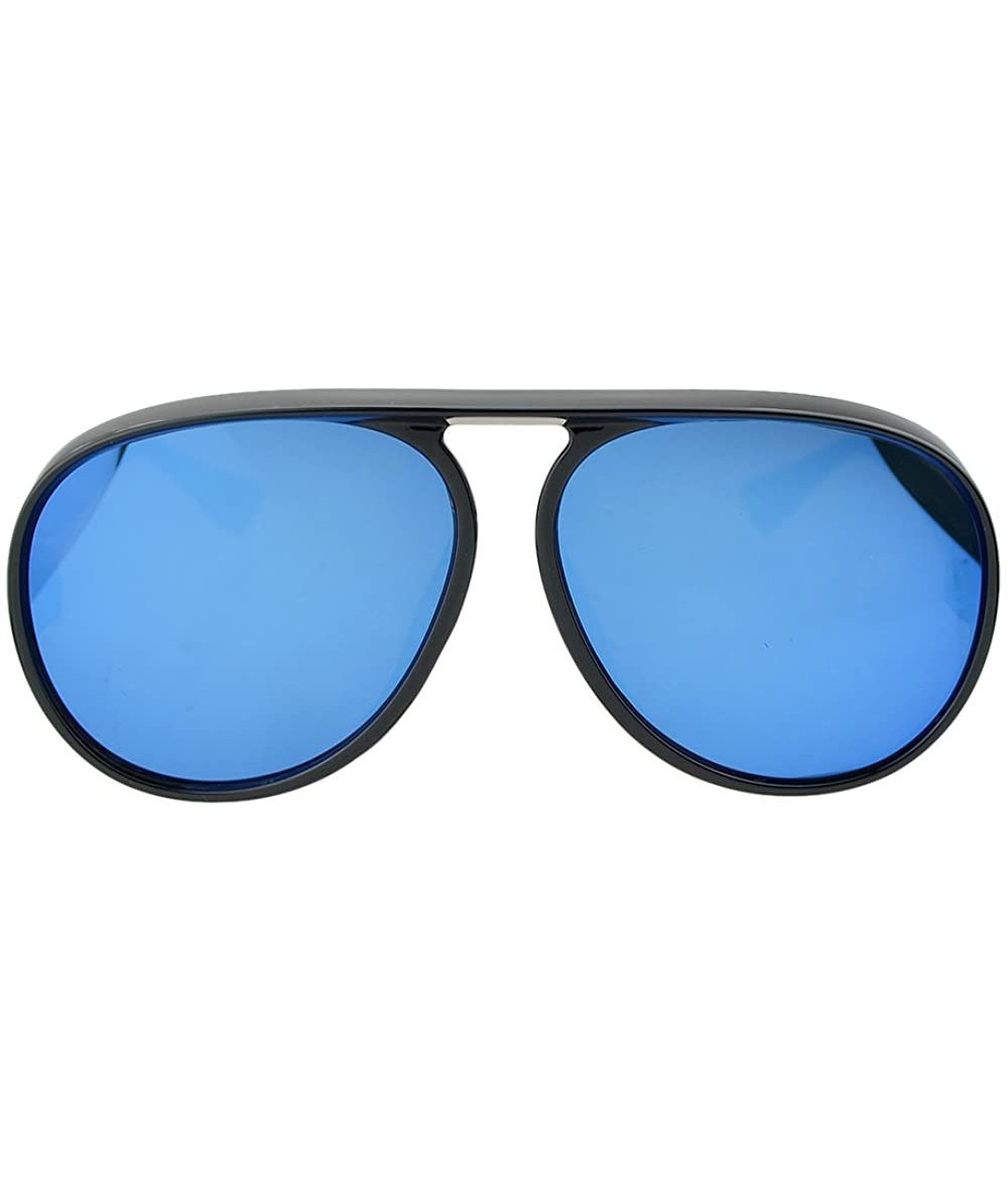 Oversized Female Exaggerated Oversized Plastic Sunglasses for Fancy Women with Sunglasses Case - Blue - CF18D0IC75T $17.90