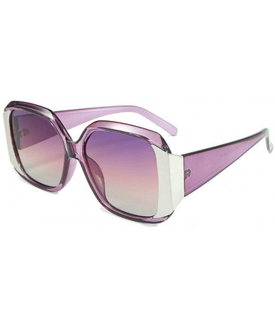 Oversized Fashion oversized Square Frame Glasses Brand Designer Retro Big Frame Women Sunglasses - Purple - CM18WDL4R0M $22.06