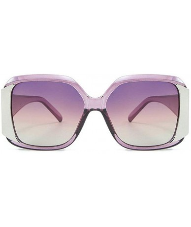 Oversized Fashion oversized Square Frame Glasses Brand Designer Retro Big Frame Women Sunglasses - Purple - CM18WDL4R0M $22.06