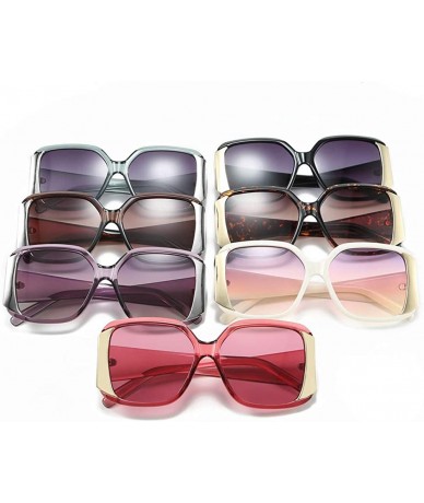 Oversized Fashion oversized Square Frame Glasses Brand Designer Retro Big Frame Women Sunglasses - Purple - CM18WDL4R0M $22.06