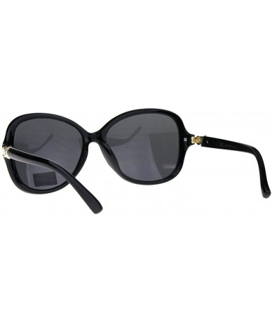 Oversized Womens Rhinestone Bling Designer Fashion Plastic Butterfly Sunglasses - All Black - C518CA2LZDC $24.54