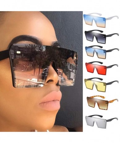 Oversized Square Oversized Sunglasses for Women Men Flat Top Fashion Shades Fashion Glasses Vintage Retro Classic - F - C4190...