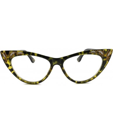 Cat Eye Classic Vintage Retro Cat Eye Style 50s 60s Clear Lens Eye Glasses Frame - Tortoise & Clear - CK18SZ6XWST $22.53