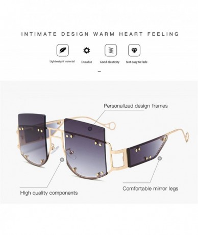 Oversized Square Oversized Sunglasses Classic Fashion Style sun glassses for Women - C1 - CS18ZUGKMYN $18.79