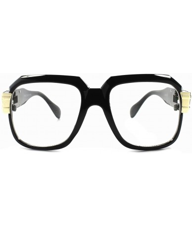 Oversized Classic Retro 80s OG Hip Hop Urban Fashion Oversized Square - Black & Gold - CB1892A3S7G $23.73