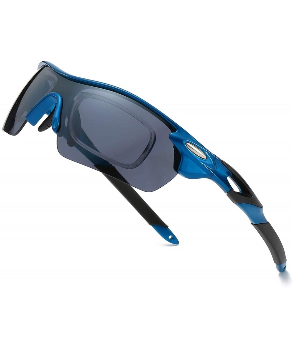 Sport Sports Cycling Sunglasses for Men Women Unbreakable Shade Glasses for Running Bike Large - Blue - CH18Y35WMHH $22.99