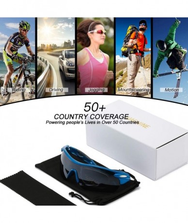 Sport Sports Cycling Sunglasses for Men Women Unbreakable Shade Glasses for Running Bike Large - Blue - CH18Y35WMHH $22.99