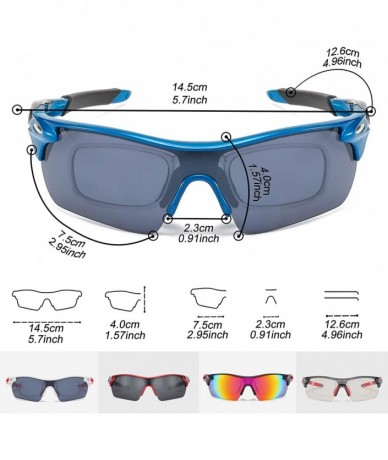 Sport Sports Cycling Sunglasses for Men Women Unbreakable Shade Glasses for Running Bike Large - Blue - CH18Y35WMHH $22.99