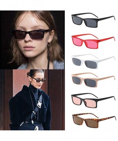 Square Unisex Vintage Sunglasses Rapper Fashion Small Square Frame Sun Glasses Eyewear - D - CU18TQKG0TN $17.84