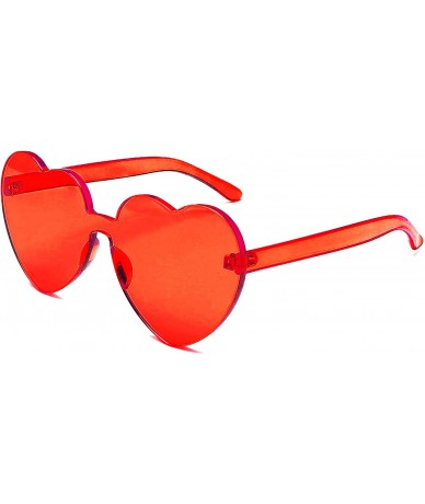 Rimless Rimless Heart Color Therapy Sunglasses Translucent Music Festival Summer Beach Oculent - CF117VM70EB $24.06