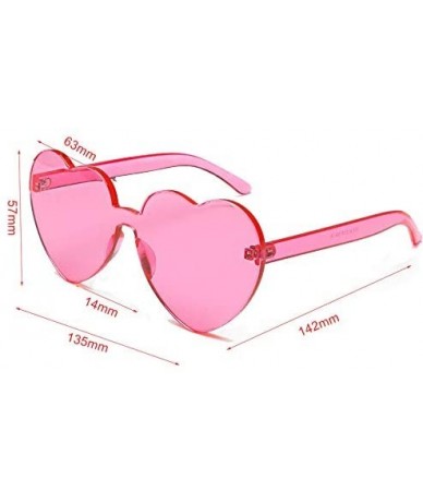 Rimless Rimless Heart Color Therapy Sunglasses Translucent Music Festival Summer Beach Oculent - CF117VM70EB $24.06