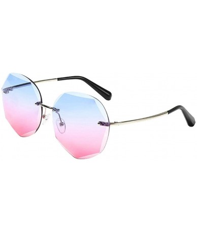 Oval Ladies Vintage Small Sunglasses Oval Slim Metal Frame Candy Color Classic Glasses - E - CE196ID38EH $23.41