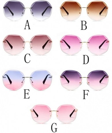 Oval Ladies Vintage Small Sunglasses Oval Slim Metal Frame Candy Color Classic Glasses - E - CE196ID38EH $23.41