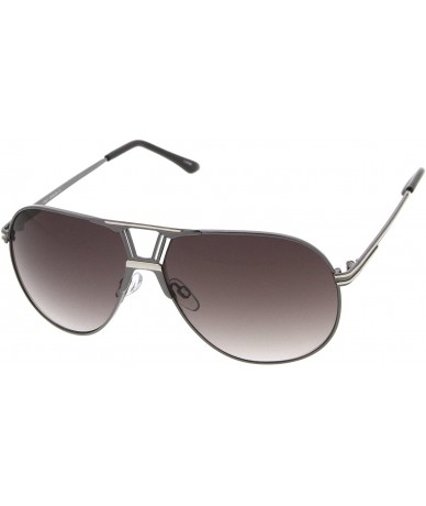 Aviator Optical Quality Avant-Garde Design Metal Aviator Sunglasses (Gunmetal/Smoke) - CF116RGI1EZ $26.93