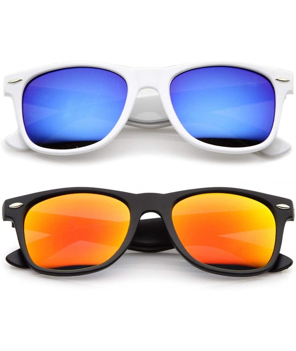 Round Reflective Color Mirror Mirror Lens Retro Classics Style Sunglasses Gift Box - Style 5 - CP11L84AGFH $19.26