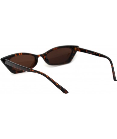 Cat Eye Womens Large Rhinestone Rectangular Cat Eye Plastic Sunglasses - Tortoise Brown - CW18XUSQXK9 $23.72