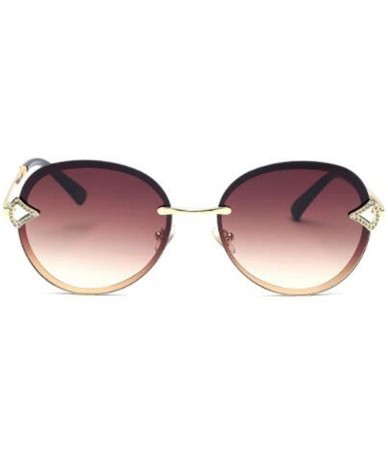 Aviator 2019 frameless new sunglasses - ladies diamond fashion frameless tide sunglasses - F - C418SCA5OZ7 $70.15