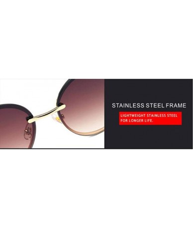 Aviator 2019 frameless new sunglasses - ladies diamond fashion frameless tide sunglasses - F - C418SCA5OZ7 $70.15