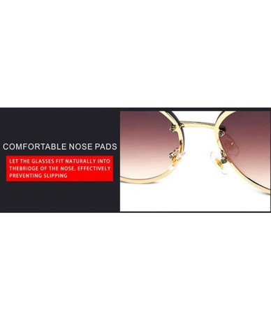 Aviator 2019 frameless new sunglasses - ladies diamond fashion frameless tide sunglasses - F - C418SCA5OZ7 $70.15