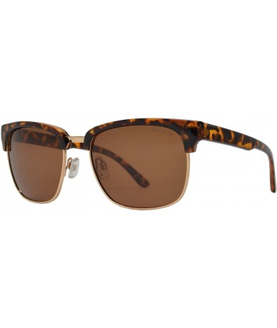 Rimless Polarized Semi Rimless Sunglasses for Men and Women - Retro Shades UV Protection - Demi + Brown - CO188K052RW $24.99