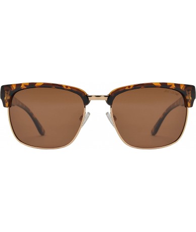 Rimless Polarized Semi Rimless Sunglasses for Men and Women - Retro Shades UV Protection - Demi + Brown - CO188K052RW $24.99