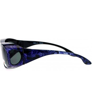 Rectangular Polarized Womens 63mm Over the Glasses Rectangular Fit Over Sunglasses - Purple - CD12N789OFU $23.51