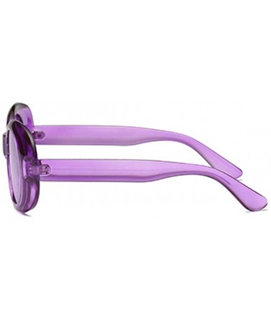 Square Women's Cat Eye Sunglasses Retro Oval Oversized Plastic Lenses glasses - Purple - CL18NS5RY6Q $19.52