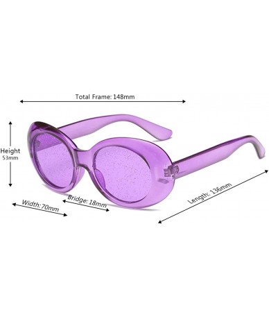 Square Women's Cat Eye Sunglasses Retro Oval Oversized Plastic Lenses glasses - Purple - CL18NS5RY6Q $19.52