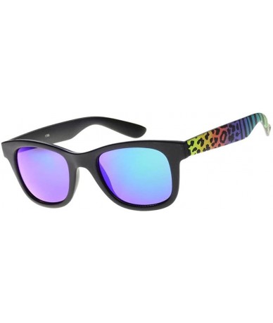 Square Wild Safari Retro Square Frame Sunglasses UV400 - Rainbow - CL12E3FTQ1D $17.56