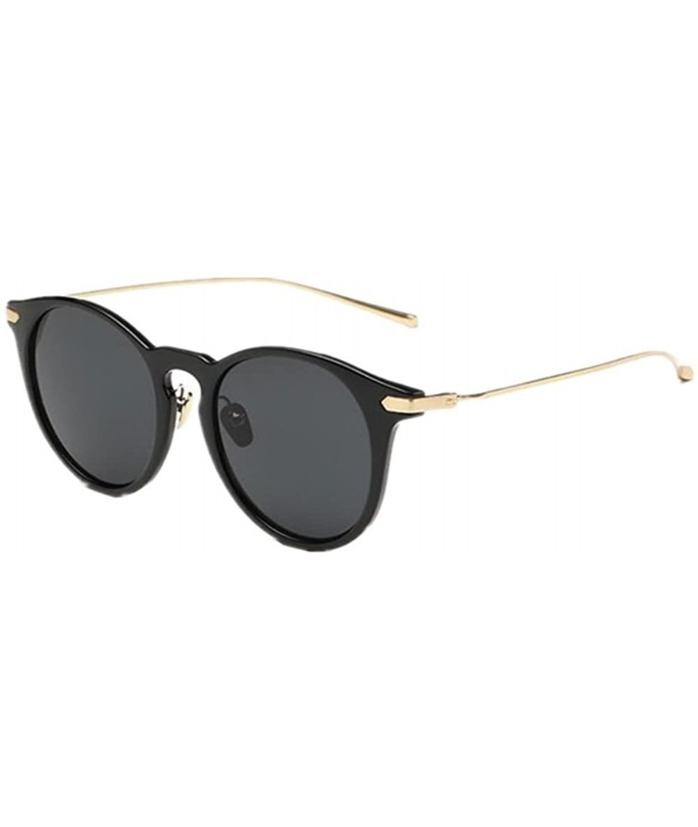 Semi-rimless Women Retro Vintage UV400 Sunglasses Wood Grain Alloy Frame Sun Glasses - Black - CW17AAM4G8D $18.95