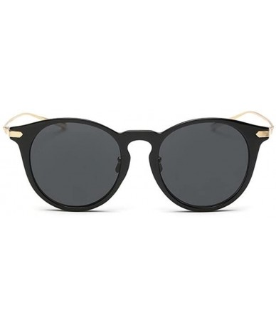 Semi-rimless Women Retro Vintage UV400 Sunglasses Wood Grain Alloy Frame Sun Glasses - Black - CW17AAM4G8D $18.95