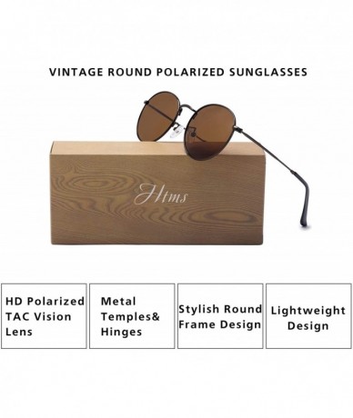 Aviator Small Round Polarized Sunglasses Retro Men Women Mirrored Lens Metal Frame Circle Sun Glasses Shades - CQ18RNS2E44 $2...