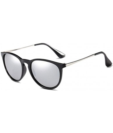 Round sunglasses for women Men Metal Round Shades Male Sun Glasses Women - C6-silver-mirror - C718WZSX89O $64.51