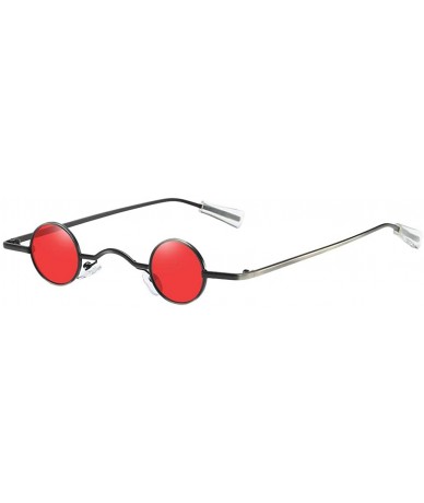 Round Classic Small Round Sunglasses Hip Hop Design Style Sunglasses Resin Lens Vintage Sunglasses - Unisex - Red - C7199Y550...