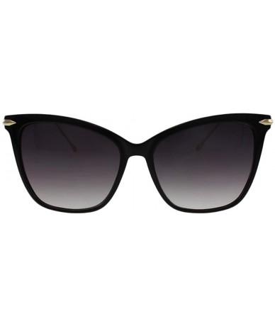 Square Milan - Retro Cateye Sunglasses with Microfiber Pouch - Black / Smoke - CM187RKC0OR $22.81