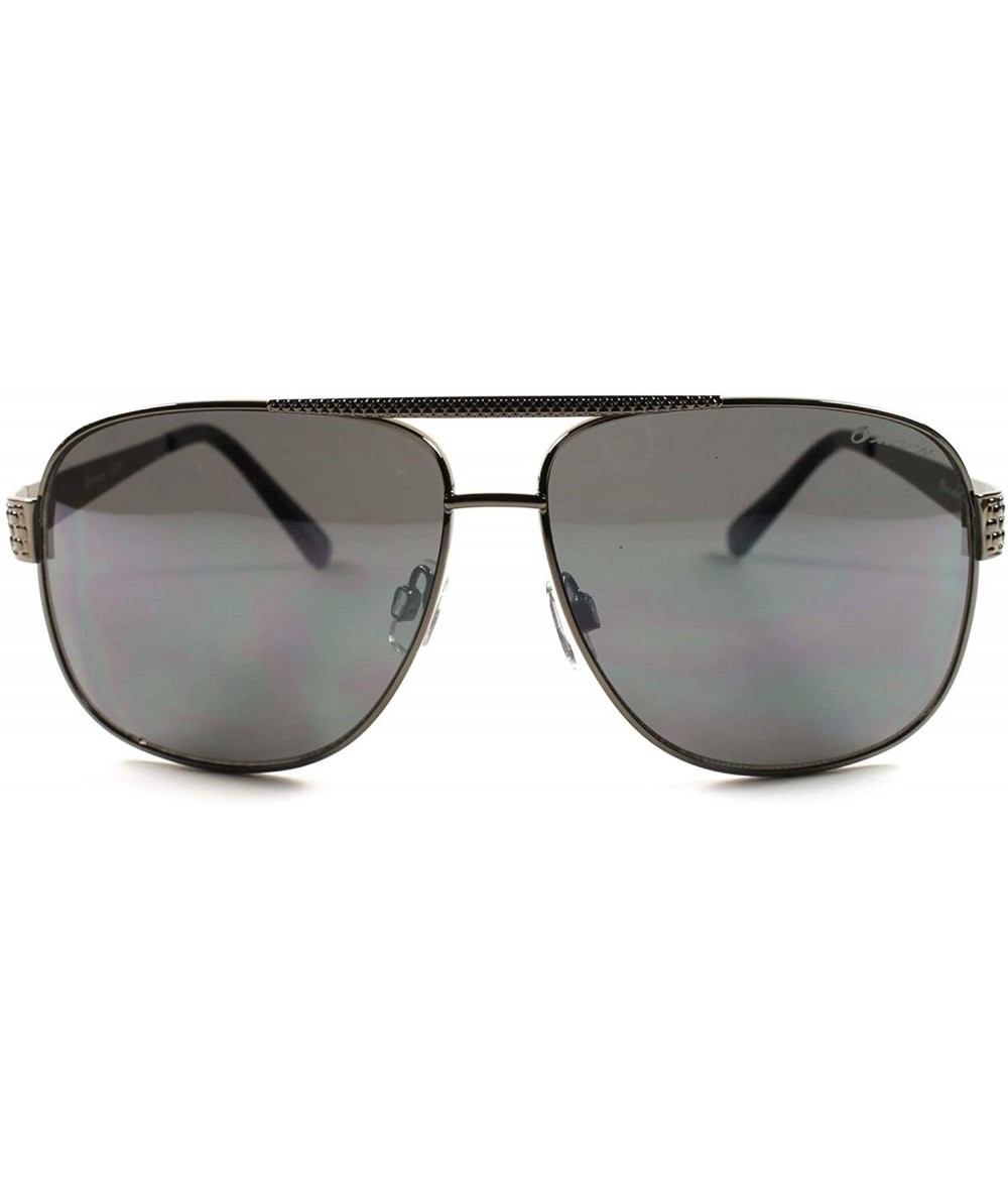 Aviator Slick Design High-End Designer Fashion Stylish Sexy Aviator Sunglasses - Gunmetal - CW18XL67ZEY $19.07