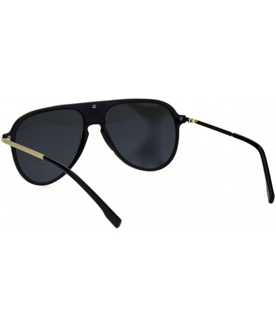 Sport Mens Flat Top Plastic Racer Keyhole Mod Sunglasses - Black Silver Mirror - CX18HKLXD55 $23.17