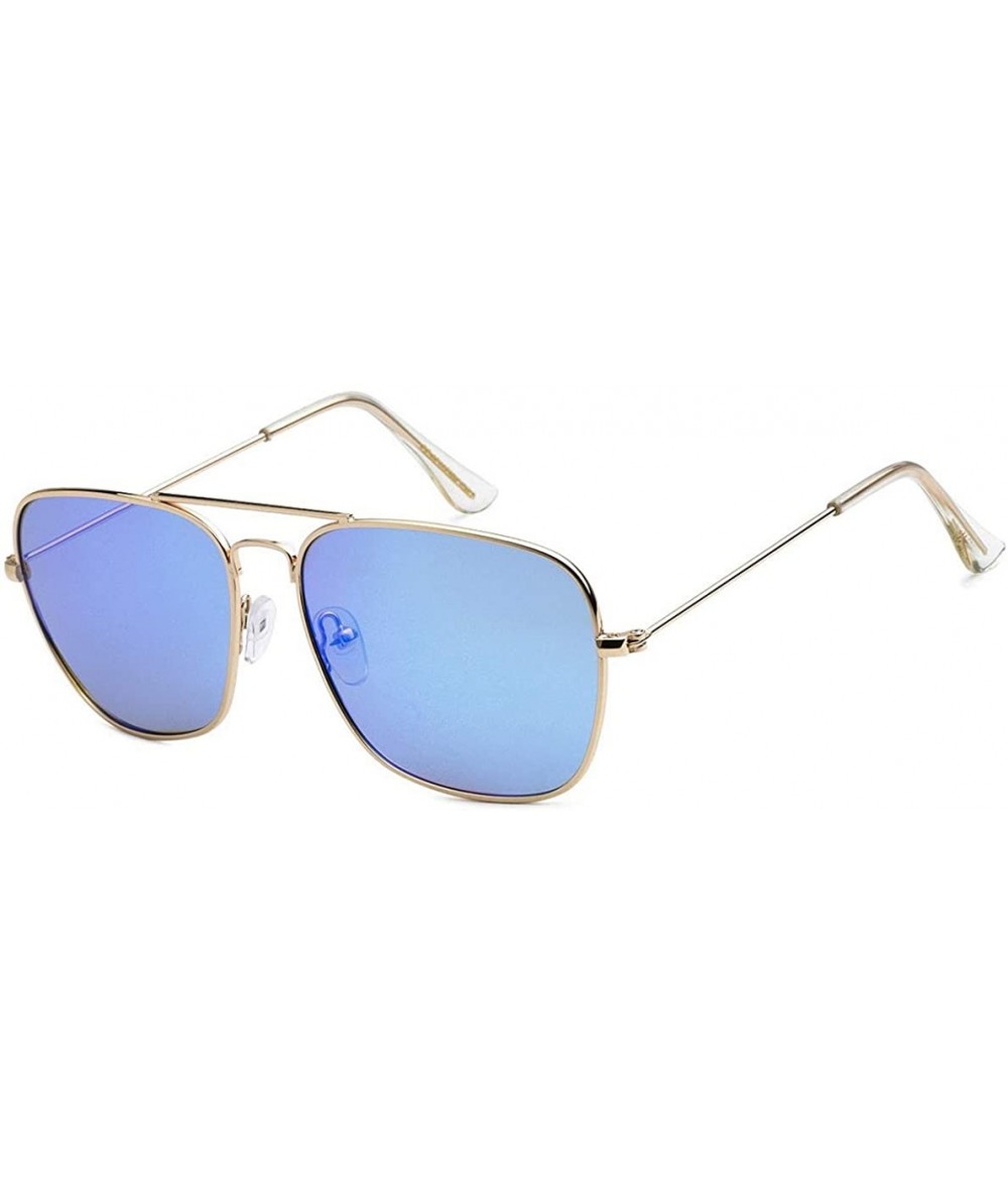 Aviator Polarized Aviator Sunglasses - Blue - CL18HAZZRD4 $19.09