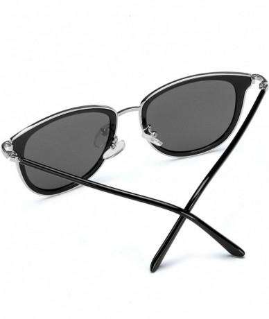 Oversized Polarized Sunglasses Oversized Protection - Black Frame/Grey Polarized Cat Eye Lens - CS18LARO8DT $30.12