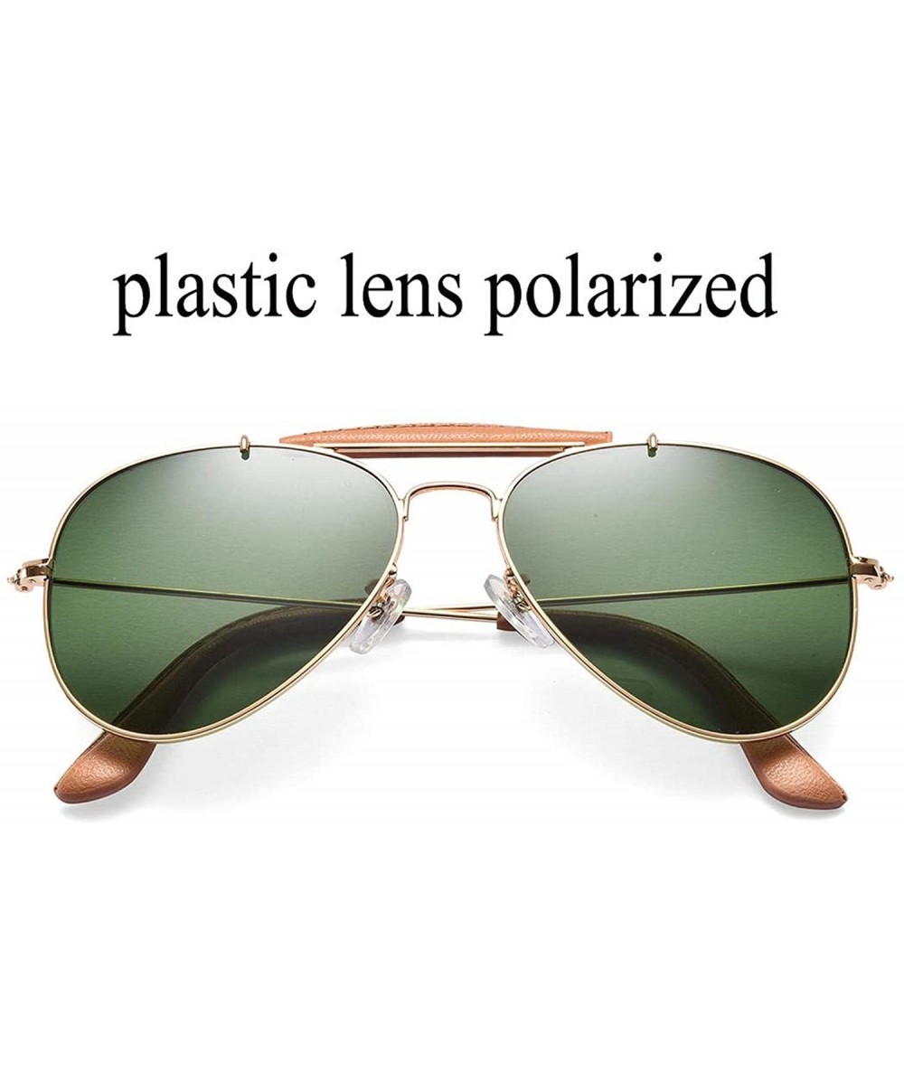 Round Vintage Outdoorsman Craft Sunglasses Men Women 58mm Pilot Gradient Glass Lens Mirror Glasses Polarized UV400 - CT199C0G...