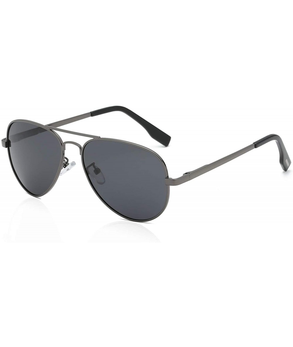 Square Classic Polarized Sunglasses Mirrored Protection - Gunmetal Frame Grey Lens - C818QDMEOI8 $27.66