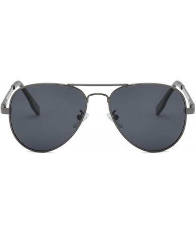 Square Classic Polarized Sunglasses Mirrored Protection - Gunmetal Frame Grey Lens - C818QDMEOI8 $27.66